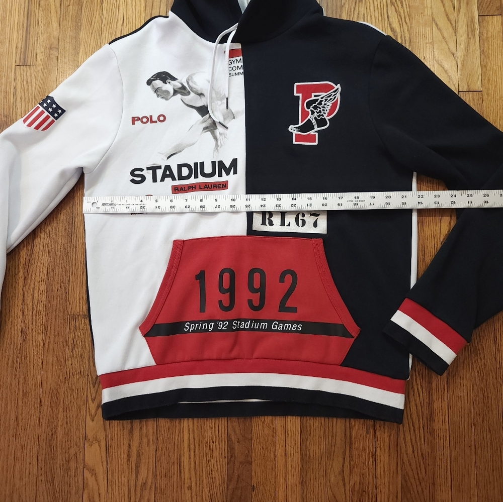 Polo Ralph Lauren Winter Spring Stadium Games 1992 Hoodie Mens Size M RARE - Picture 9 of 14